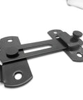 Sliding Barn Door Lock For Privacy In Stainless Steel, close-up of durable latch for barn doors, 3.9 x 2.75 inches.