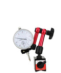 Magnetic Dial Indicator Holder And Bore Gauge Stand Base Kit For Micrometers And Hour Type Indicators Magnetic Stand For Precise Measurements Pro Grade Comparators And Watch Dial Calibration Tool Set Must Have with dial gauge and red arm base