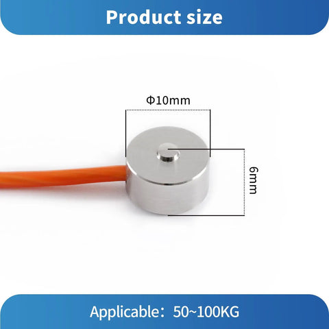 Ultra Tiny Load Cell Sensor For Scales High Precision Two Tenths Percent Output With Zero To Two Hundred Kilograms Range Ten By Six Millimeter Compact Diameter HX711 Ready One Meter Cable Perfect For Narrow Space Installations, 10mm x 6mm