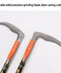 Double-sided blades of Scythe Tool Sickle Garden Tool With Long Handle, Detachable Blade, Heavy Duty Manganese Steel, Ergonomic Grip.