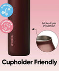 FreeSip Twist Insulated Stainless Steel Water Bottle With Straw For Sports And Travel No Brainer, focus on cupholder friendly feature.