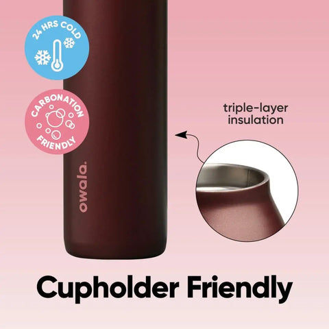FreeSip Twist Insulated Stainless Steel Water Bottle With Straw For Sports And Travel No Brainer, focus on cupholder friendly feature.