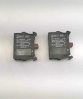 Robust Contact Block For Industrial Control Panels 22Mm Screw Terminal Mount 240Vac Rated Pack Of Two M22 K01 Used Like New, close-up view.
