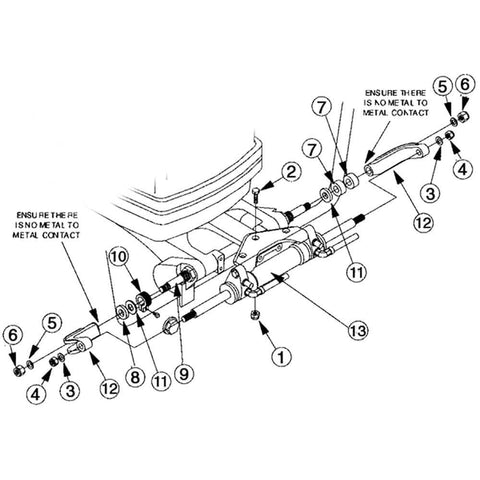 Diagram of Outboard Steering Cylinder Front Mount HC5345-3 For Boats, showing parts and installation with ABYC and ISO certification notes.