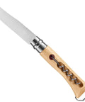 Killer Stainless Steel Folding Pocket Knife With Integrated Wine Corkscrew And Bottle Opener Solid Beechwood Handle, 10 cm blade.