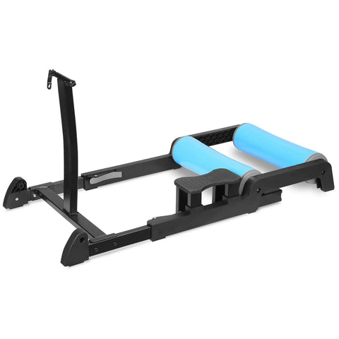 Indoor Bike Trainer Roller With Foldable Platform And Anti Slip Base, Detachable Front Wheel Quick Release visible on white background
