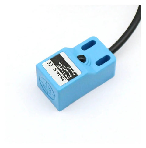 Metal Detection Sensor Proximity Switch For Metal Inspection SN04 N SN04 N2 SN04 P SN04 P2 SN04 D1 D2 Y1 Y2 NPN PNP NC NO blue rectangular sensor with cable