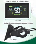Ebike LCD Display Meter With 5 Pin Waterproof Connector for 48V with size measurements and mounting bracket details.