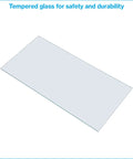 Tempered Glass Shelf Set of 2 12 Inch Wide by 24 Inch Long Three Sixteenth Inch Thick Clear Shelves for Bathroom Kitchen Cabinets Durable Sleek Dope Storage Solution, clear tempered glass shelf