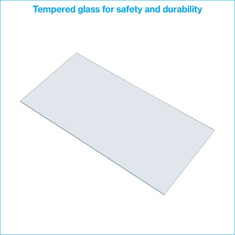 Tempered Glass Shelf Set of 2 12 Inch Wide by 24 Inch Long Three Sixteenth Inch Thick Clear Shelves for Bathroom Kitchen Cabinets Durable Sleek Dope Storage Solution, clear tempered glass shelf