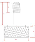 M4 X20mm Captive Screws With Knurled Thumb Heads 4 Pack Black Aluminum Body dimensions diagram with labeled measurements.