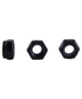 Solid Grip 30 Pack M8 Nylon Insert Lock Nuts in black zinc finish, showcasing hex design for secure metal fastening.