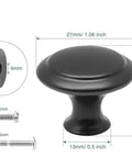 Sleek Stainless Steel Drawer Knobs And Cabinet Pulls, Heavy Duty Silver Furniture Kit For Kitchen Pantry And Bedroom Drawers, shown with dimensions.