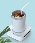 Compact Electric Cup Cooler And Warmer With Triple Temp Settings Keep Your Favs Locked In Frosty Or Piping Hot desktop thermal heater with beverage.