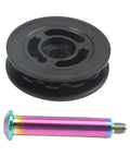 Upgrade Your Brompton Folding Bike With This Epic Nylon Chain Tensioner Pulley Wheel Featuring A Durable TC4 Titanium Bolt And Smooth Ride Performance For 8mm Or 10mm Inner Diameter Rear Setup Options. Black nylon pulley wheel with TC4 titanium bolt for Brompton folding bike rear tensioner