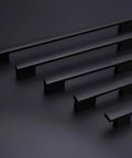 Matte Black Cabinet Pulls 5 Inch Center To Center Aluminum Drawer Handles Set Of 10 for kitchen cabinets shown in different sizes