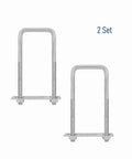 Two Sets 304 Stainless Steel Square U Bolts, Two And Three Eighths Inch Inner Width, Four Inch Length M8 With Nuts, Frame Plate