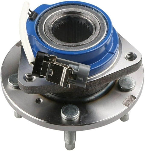 Front wheel hub and bearing assembly 513121X2 ABS sensor, 5 lug, compatible with Chevrolet and Pontiac, close-up view
