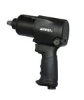 Black heavy duty one half inch impact wrench with eight hundred ft lbs max torque and one thousand ft lbs loosening torque