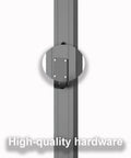 Built Tough As Nails Waterproof EV Charger Holder Cast From Rust Resistant Galvanized Steel, close-up of mounting hardware details.