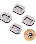 4 Pack Caster Cups With Felt Pads For Furniture Protection, Floor Saver, 2.36 Inch Diameter, Beige, square groove, side view
