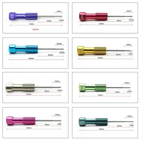 8 Piece Abutment Technician Tools Screwdrivers Kit With Gray Stand Box Pro Grade Portable Set in various colors displayed