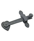 Black Wrought Iron Gate Flip Latch 4 Inch Tall Decorative Antique Heart Style Medium To Light Duty Door Lock Hardware