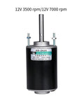 Quiet Space Saving Permanent Magnet DC Motor For DIY Projects 24V 7000 RPM Mini Electric Motor, metal body front view