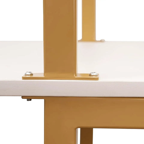 Detail view of Industrial Style Wall Mounted Desk With Three Shelves Slim Floating Desk, showcasing heavy duty iron pipe construction.