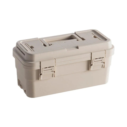 Compact Portable Tool Box With Compartmentalized Design And Secure Closure For Home And Camping in Khaki, Durable PP, 6.5L size
