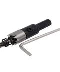Pro Grade HSS Hole Saw Kit With Spring Loaded Twist Drill Bits, 12mm Diameter, 14mm Cutting Depth, hex wrench included.