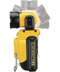 Go To Portable 12V Max LED Work Light With Magnetic Mount And Kickstand, side view, rechargeable handheld spotlight, yellow