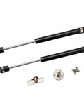 Two Pack Extended Ten Inch Gas Struts 200N 44LB Black Heavy Duty Lift Support for lids and hatches with hardware