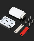 Components of Push To Open Cabinet Catch With 25 Lbs Magnetic Hold, Spring Loaded Door Latch For Handle Free Kitchen Cabinets
