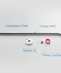 24 Inch Chrome Shower Arm With Flange For Wall Mount, Angled Extension For Fixed And Handheld Showerheads, DIY Install