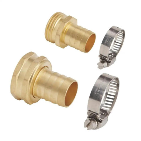 Super Durable 3/4 Inch Hose Repair Kit With Male And Female Garden Connector Mender Tool Fix Leaks Fast And Easy For A Perfect Flow Outside brass hose mender with clamps