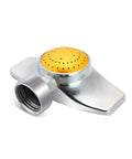360 Degree Metal Spot Sprinkler For Small Gardens And Lawns, Heavy Duty Metal Sprinkler Head With Circle Coverage, Yellow, Front View
