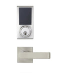 Electronic Touchscreen Deadbolt With Keypad Lock And Passage Lever Satin Nickel Finish Keyless Entry ANSI Grade 3 Security
