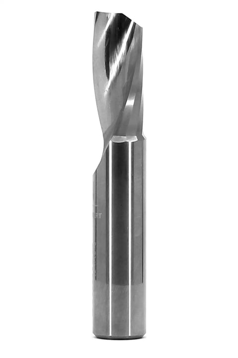 Solid Carbide Single Flute Upcut End Mill Router Bit For CNC Milling Aluminum And Plastics Delivers Clean Bottom Edge With One Half Inch Diameter And One Half Inch Shank Three Inch Length Premium C3 Micro Grain Tungsten Carbide