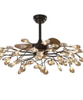 Top-Shelf Modern Firefly Ceiling Fan Light With Glass Shades Delivers High Brightness Tricolor Glow For Living Room 56 Head chandelier fan fixture.