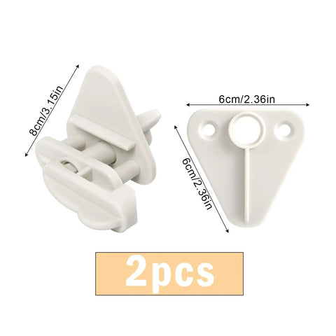 Heavy Duty Pontoon Boat Gate Latch Replacement Kit With Stainless Steel Screws Compatible With Standard One To Four Inch Marine Tubing Keep Your Vessel Locked Down Tight - two white marine latches, 3.15 inches and 2.36 inches in size.