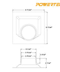 Rock Solid Jointer Dust Hood With Universal Fit For Woodworking Tools Four Inch Outlet Tough ABS Plastic Chip Chute Guard dimensions diagram.