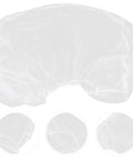 50 Pack White Disposable Nonwoven Space Hood Caps For Snagging Hair Tight And Keeping Kitchens Spotless Straight Up Durable Gear designed to hold strands.