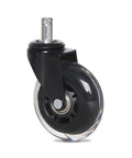 5pcs Inch Universal Wheel PU Metal Caster Smooth Silent black and clear caster wheel with metal stem for furniture use.