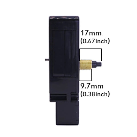 Side view of Radio Controlled Clock Movement DIY Kit With 0.67 Inch Axis 17mm WWVB Time Signal, showing 17mm shaft length.