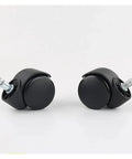 Two black Five Pack Furniture Casters, Smooth Rolling Chair Wheels With Universal Stem, Damping Rotation, Heavy Duty Swivel, Ideal For Office