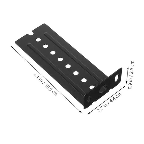 6 Pack Top Notch L Shaped Keyboard Slide Rail Brackets With Adjustable Drawer Connector and Heavy Duty Metal Hardware, black metal bracket, dimensions 4.1x1.7x0.9 inches.