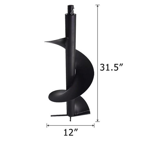 12 Inch Earth Auger Drill Bits For Planting With Three Quarter Shaft, Compatible With Any Auger Machine Head, 31.5 inch length