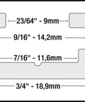 Dimensions illustration for Two Slick 24 Inch Universal T Tracks With Predrilled Holes Heavy Duty Aluminum Extrusion.