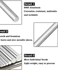2.5mm Diameter Aluminum Round Rod Set, 6063 Aluminum Solid Rods, details of corrosion resistance and seamless finish